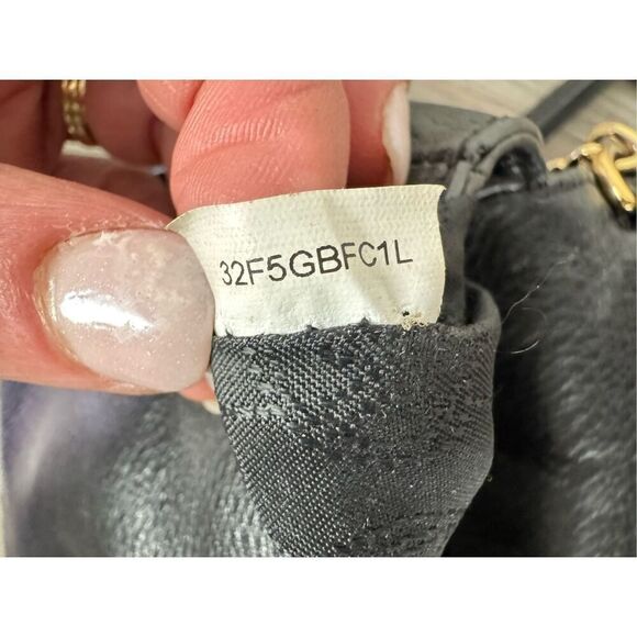 Michael Kors Bedford Flap Black Leather Front Chain Strap‎ Crossbody Bag - Picture 6 of 12